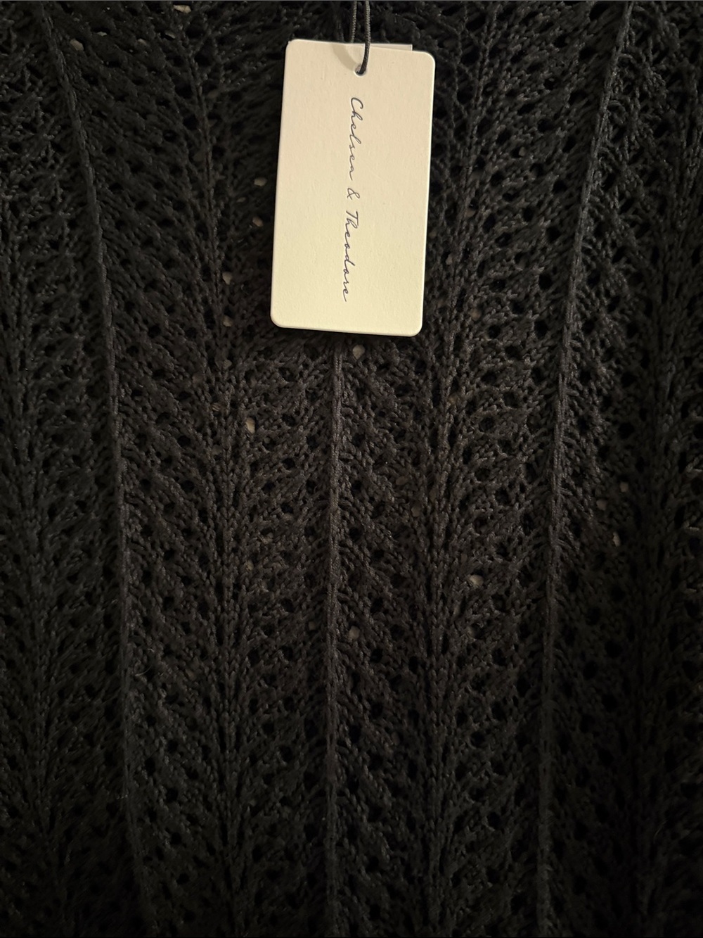 Chelsea & Theodore Black Open-Knit swearer